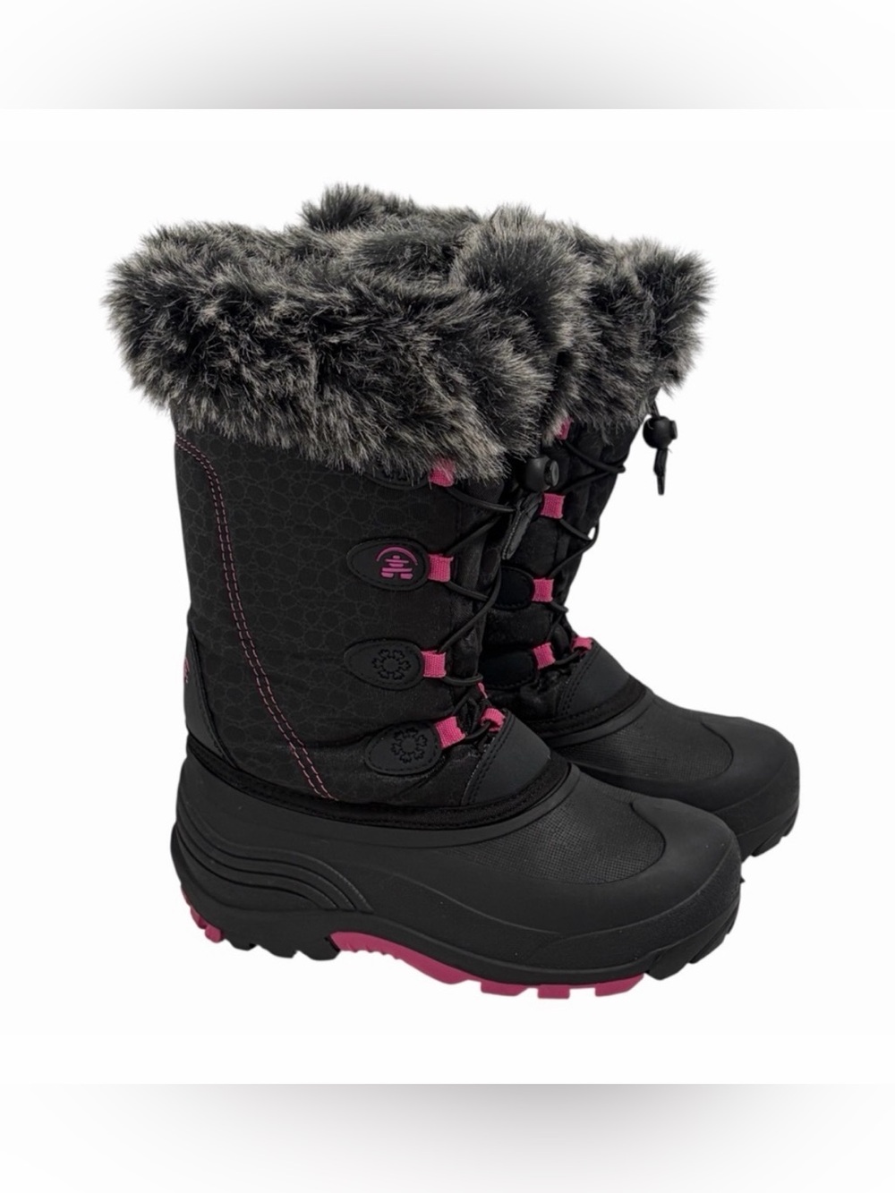 Kamik Girl’s Black Pink Snow Boots - NWOT - Size Big Girl 4
